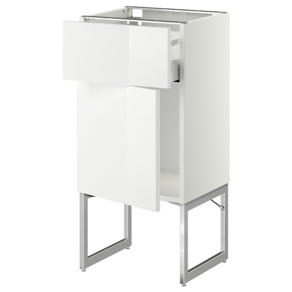 Напольный шкаф с ящиком, дверью МЕТОД / МАКСИМЕРА, белый, Рингульт белый - схема-чертеж с размерами