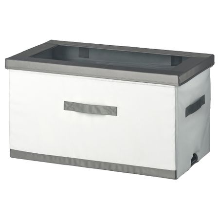 Коробка с крышкой, белый, серый, 81x45x44 см IKEA JÄTTEBJÖRN 605.720.63
