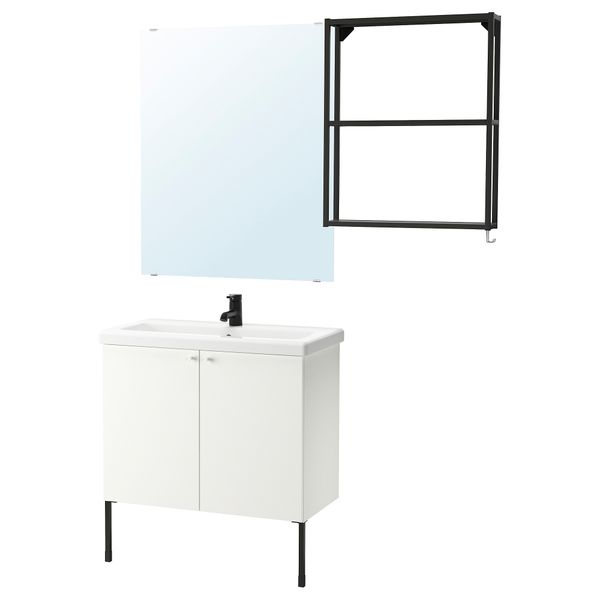Комплект мебели для ванной,11 предмета, 84x43x87 cm IKEA TVÄLLEN ЛЕН ТВЭЛЛЕН, BEGIVENHET БЕГИВЕНХЕТ 194.063.40 - фото 2