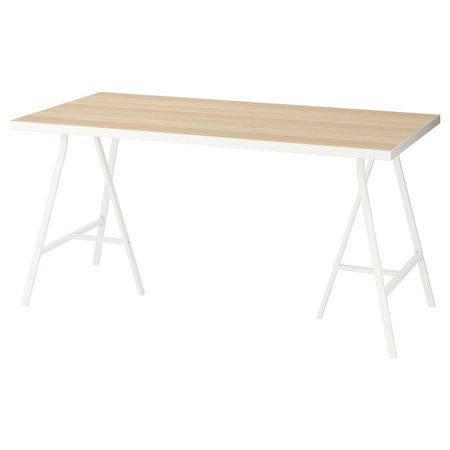 Стол, белый под беленый дуб/белый 150x75 см IKEA LINNMON ЛИННМОН / LERBERG ЛЕРБЕРГ 293.295.63
