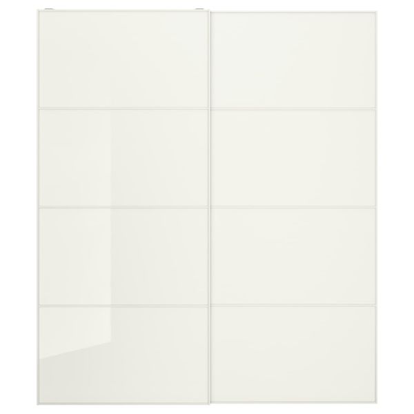 Пара раздвижных дверей, белое стекло 200x236 см IKEA FÄRVIK ФЭРВИК 593.116.27 - фото 1