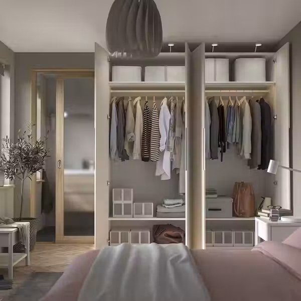 PAX / TONSTAD Гардероб, комбинация - белый/белый с оттенком 200x60x236 см - фото 3