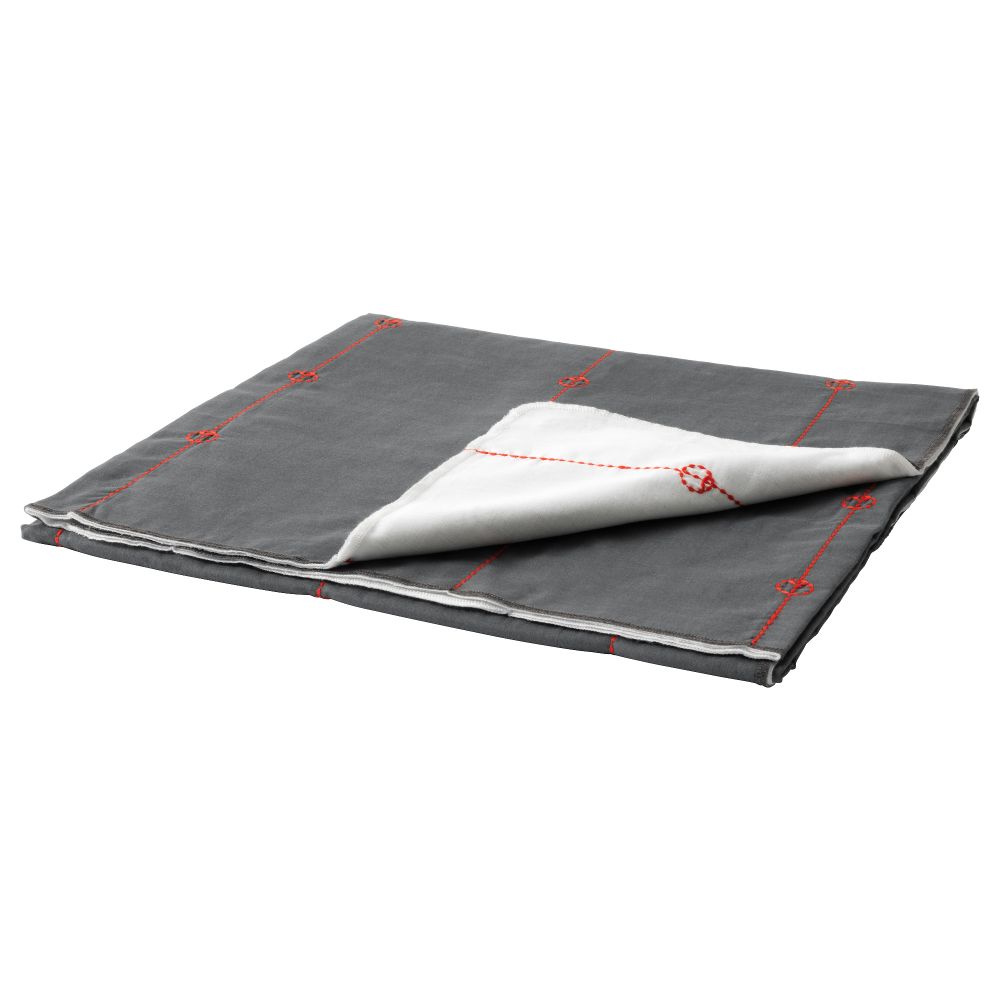 Плед АНВЭНДБАР, серый/белый (130x170 см) - фото 1