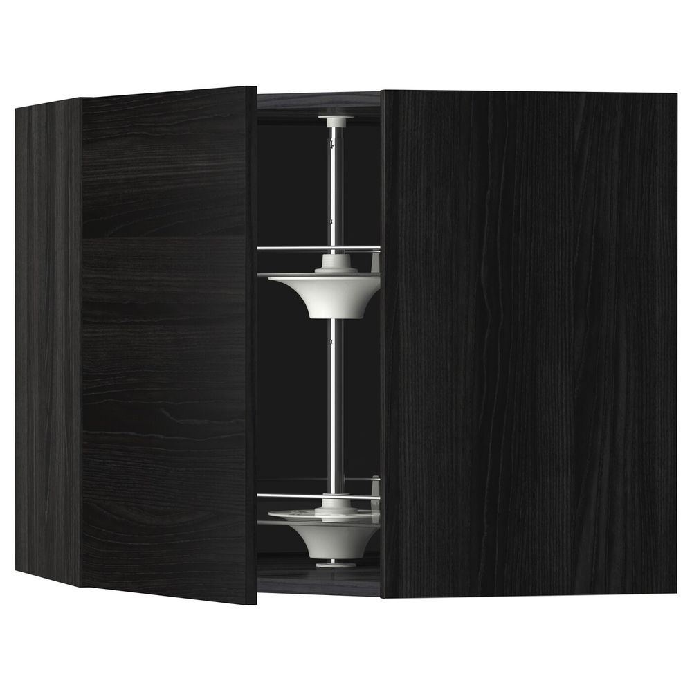 Угловой навесного шкаф с вращающейся секц, черный, Тингсрид черный 68x60 см IKEA МЕТОД 792.334.26 - схема-чертеж с размерами