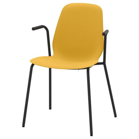 Легкое кресло, темно-желтый, Дитмар черный IKEA ЛЕЙФ-АРНЕ 593.042.12
