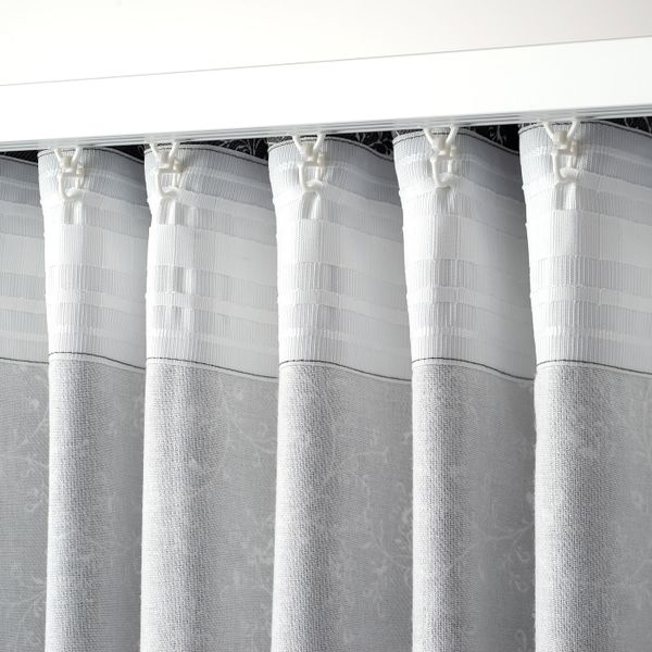 Гардины с прихватом, 2 шт., серый 145x180 см IKEA HILDAMAJA ХИЛЬДАМАЙЯ 204.803.10 - схема-чертеж с размерами