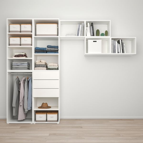 Гардероб 2-дверный + 3 ящика, белый, ФОННЕС белый, 300x57x241 см IKEA PLATSA ПЛАТСАA ПЛАТСА 294.253.57 - фото 3