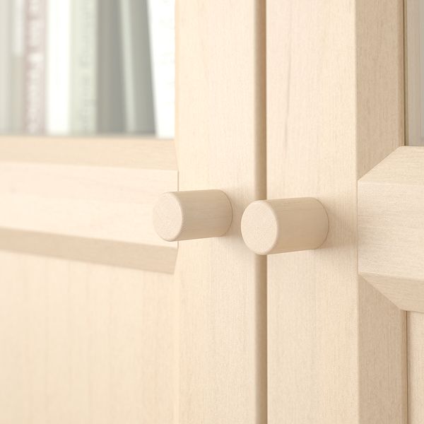 Стеллаж + глухие, стеклянные дверцы, под березу, 160x202 см IKEA BILLY БИЛЛИ, OXBERG ОКСБЕРГ 694.835.43 - фото 6