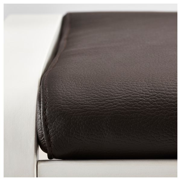 Табурет для ног ПОЭНГ, белый, Глосе темно-коричневый - фото 2