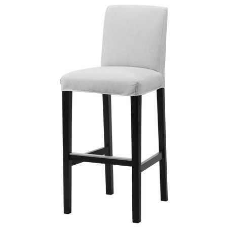 Стул барный, черный/Оррста светло-серый 75 см IKEA BERGMUND БЕРГМУНД 293.881.90