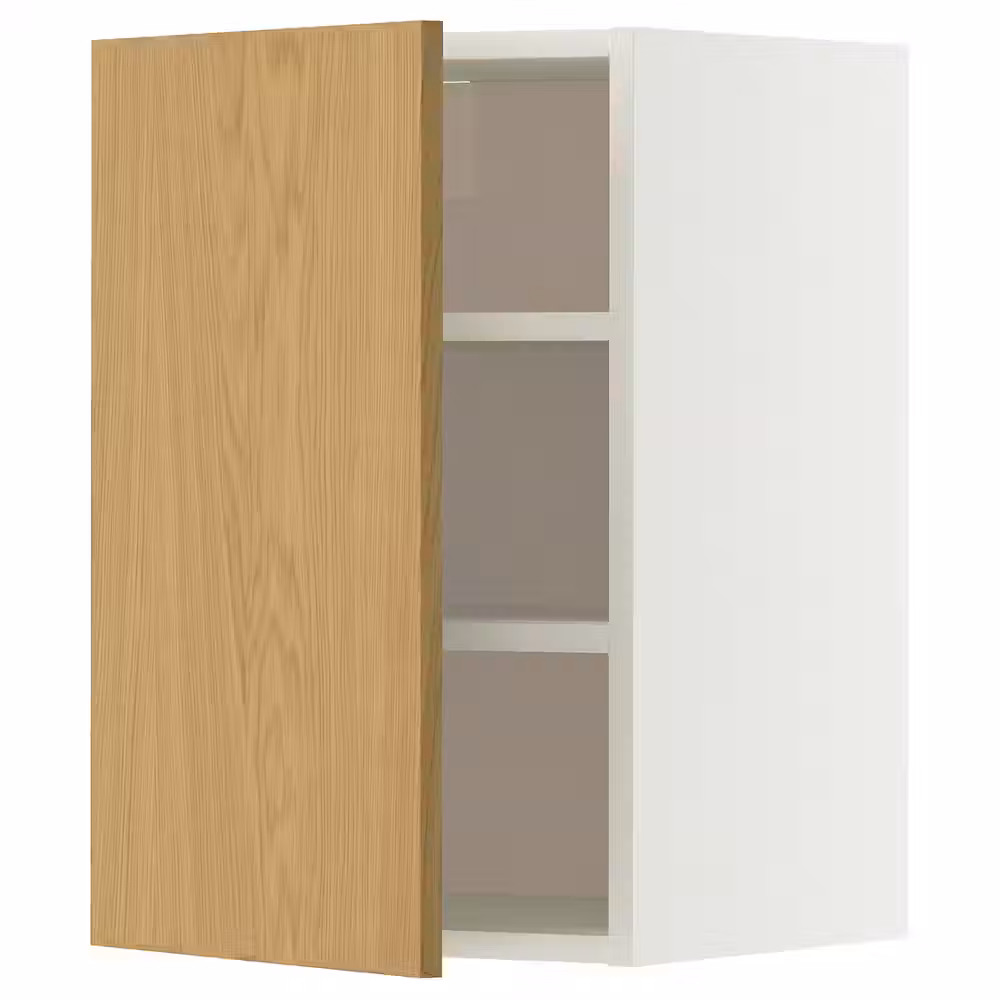 METOD Навесной шкаф с полками - белый/Sinarp дубовый шпон 40x60 см - фото 1