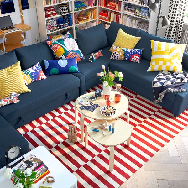 Ковер безворсовый, ручная работа/в полоску красный 250x350 см IKEA STOCKHOLM 2017 СТОКГОЛЬМ 2017 303.526.61 - фото 1