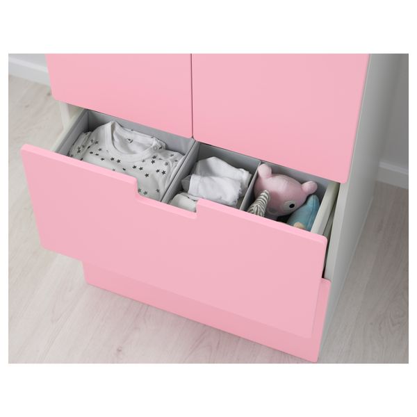 Комбинация для хранения с дверцами, ящиками СТУВА, белый, розовый (60x50x192 см) - фото 3