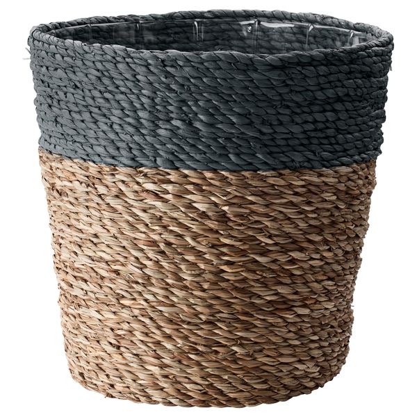 Кашпо КРУСБЭР, серый, естественный (32 см) - фото 1