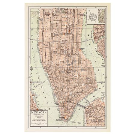 Постер БИЛЬД, Карта Манхэттена II (61x91 см)