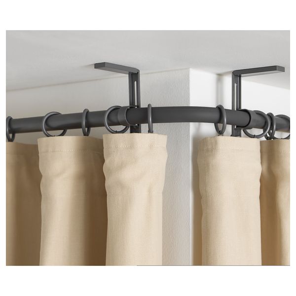 Угловое соединение гардинного карниза ХУГАД, серебристый - схема-чертеж с размерами