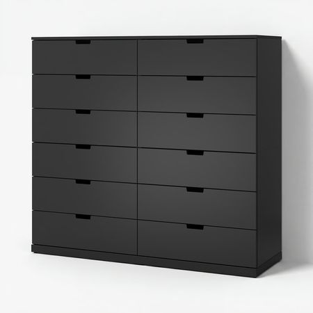 NORDLI Комод с 12 ящиками - антрацит 160x145 см