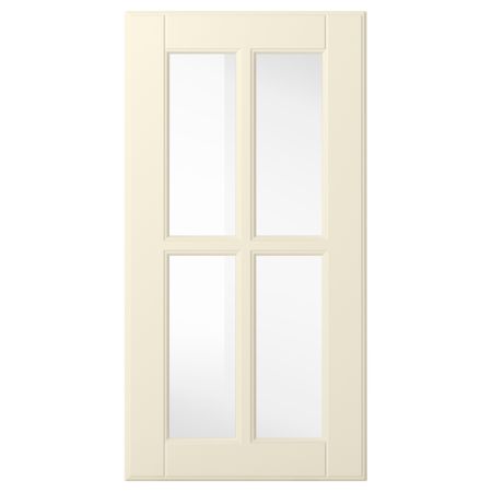 Стеклянная дверь БУДБИН, белый с оттенком