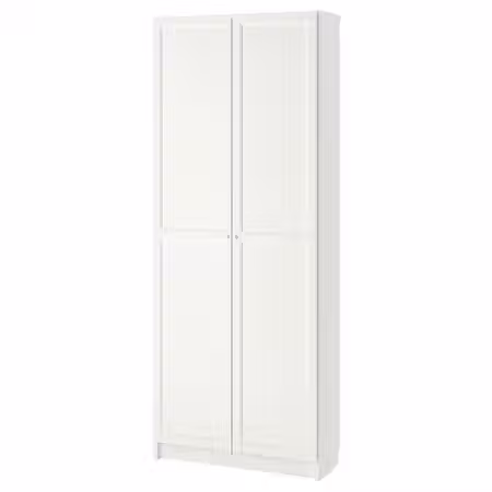 BILLY / OXBERG Стеллаж с дверьми - белый 80x30x202 см