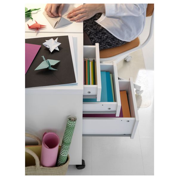 Тумба с ящиками на колесах, белый 35x75 см IKEA MICKE МИККЕ 203.849.50 - фото 6