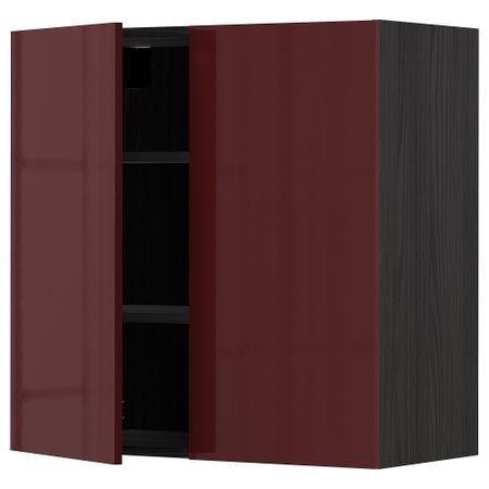 Навесной шкаф с полками, 2 дверцы, 80x80 cm IKEA METOD МЕТОД 594.653.61