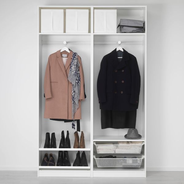 Гардероб, белый, Аули зеркальное стекло 150x44x236 см IKEA ПАКС 293.057.36 - схема-чертеж с размерами