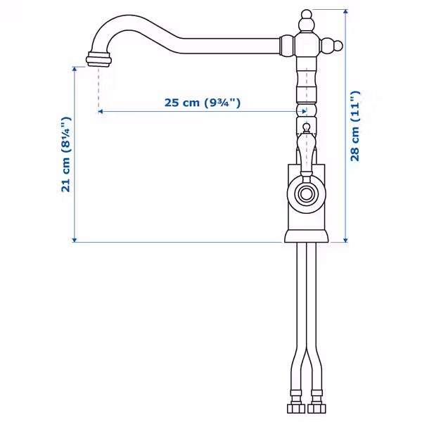 IKEA в интерьере - схема-чертеж с размерами