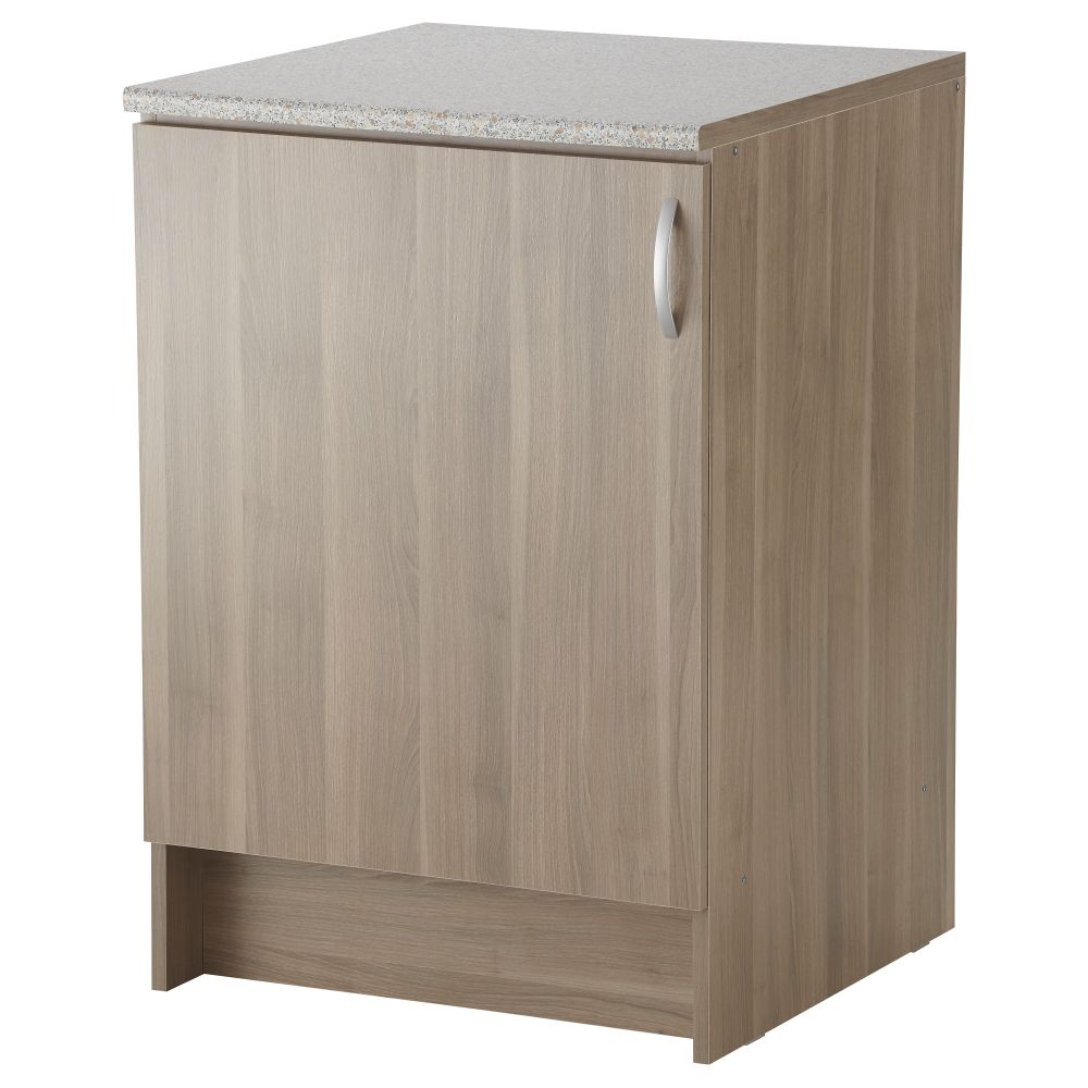 Напольный шкаф с дверью АЛЬБРУ, серо-коричневый (60x89 см) - фото 1