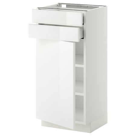 Напольный шкаф с дверцей, 2 ящиками МЕТОД / МАКСИМЕРА, белый, Рингульт белый