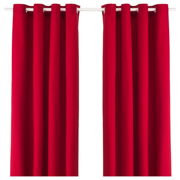 Гардины, 1 пара МЕРЕТЕ, красный (145x300 см) - фото 1