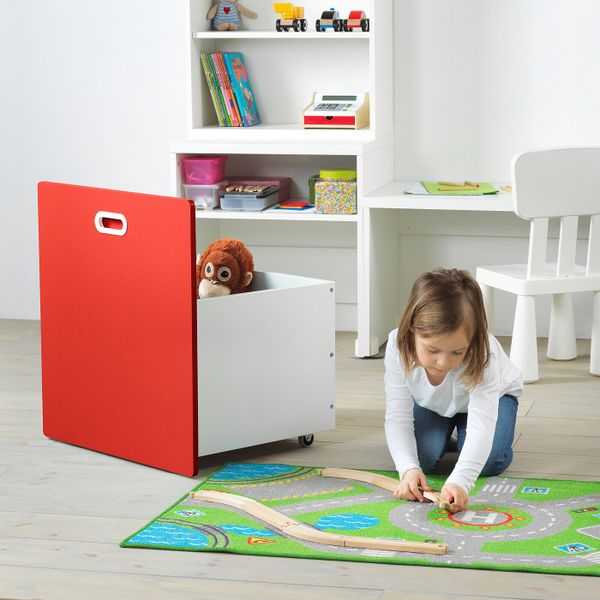 Стол с отделением для игрушек, белый, красный 150x50x128 см IKEA STUVA СТУВА / FRITIDS ФРИТИДС 792.796.26 - фото 3