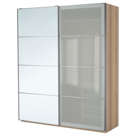 Гардероб, под беленый дуб, Аули Сэккен, 200x66x236 см IKEA ПАКС 393.056.51