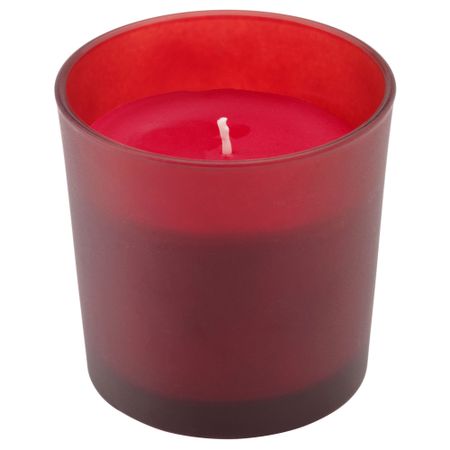 Ароматическая свеча в стакане ВИНТЕР 2015, Зимние ягоды, красный (7.5 см)