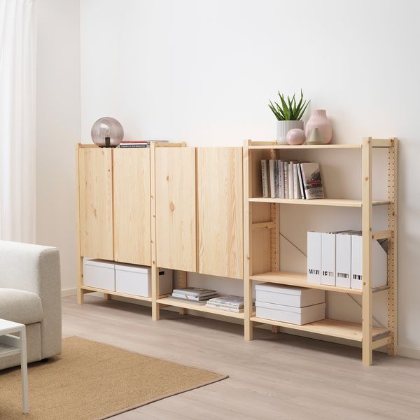 3 секции, полки, шкаф, 259x30x124 см, сосна IKEA IVAR ИВАР 992.483.80 - фото 3