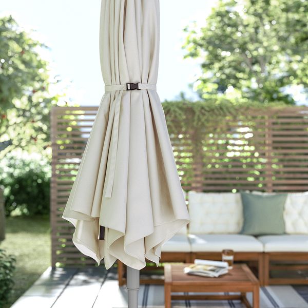 Зонт от солнца с опорой, светлый серо-бежевый, Huvön серый, 300 см IKEA JOGGESÖ 394.956.94 - фото 5