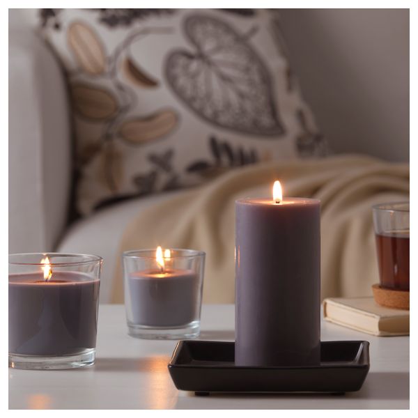 Формовая свеча, ароматическая СИНЛИГ, эффект спа, серый (14 см) - схема-чертеж с размерами