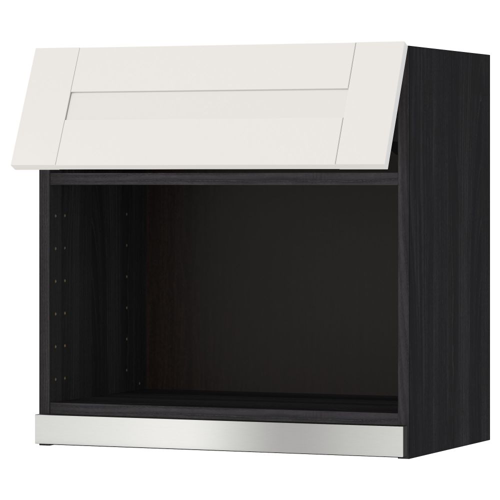 Навесной шкаф для СВЧ-печи МЕТОД, черный, Сэведаль белый - схема-чертеж с размерами