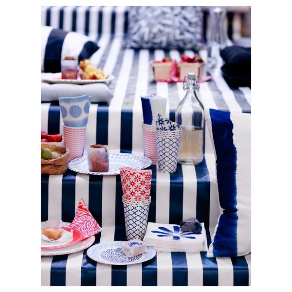 Одноразовые стаканчики СОММАР 2016, белый, синий (35 сл) - схема-чертеж с размерами