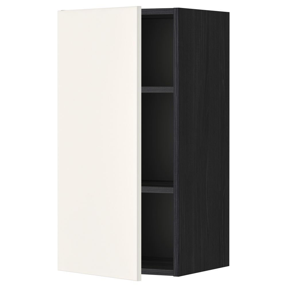 Шкаф навесной с полкой МЕТОД, черный, Веддинге белый - схема-чертеж с размерами