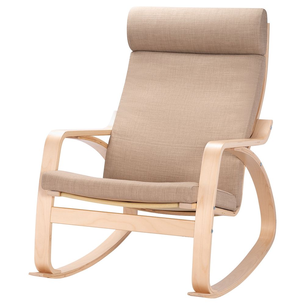 Кресло-качалка, березовый шпон/Шифтебу бежевый IKEA POÄNG ПОЭНГ 793.028.20 - фото 1