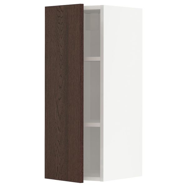 Навесной шкаф с полками, белый/Синарп коричневый 30x80 см IKEA METOD МЕТОД 094.046.81 - схема-чертеж с размерами