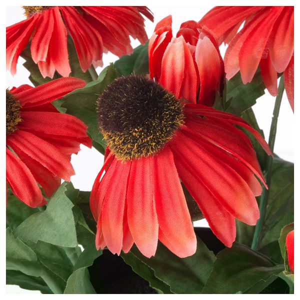 Искусственное растение в горшке ФЕЙКА, д/дома/улицы, Рудбекия красный (12 см) - схема-чертеж с размерами