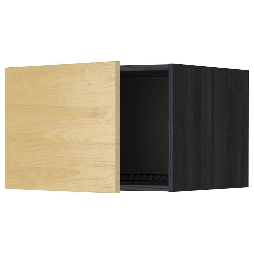 Верхний шкаф на холодильник, морозильник МЕТОД, черный, Тингсрид береза - схема-чертеж с размерами