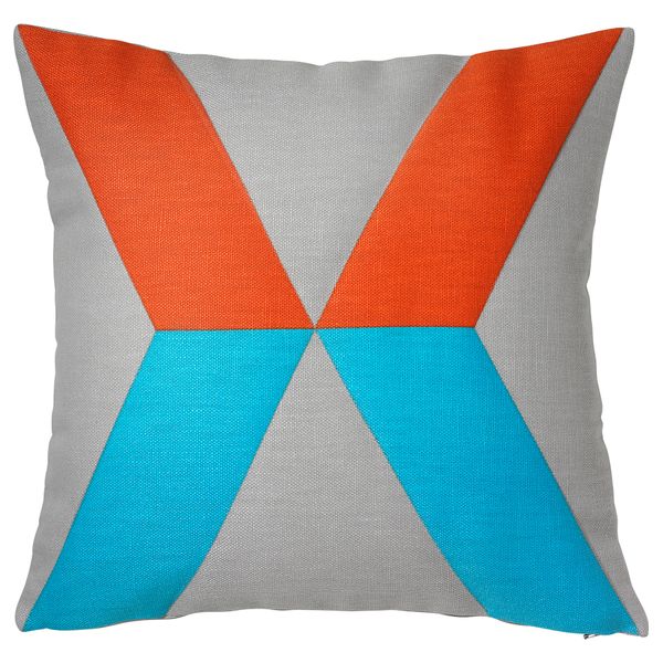 Чехол на подушку ИКЕА ПС 2014, оранжевый, бирюзовый (50x50 см) - фото 1