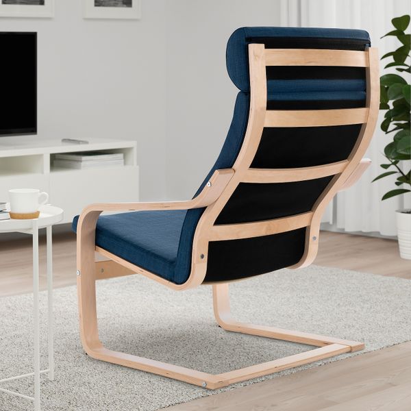 Кресло, березовый шпон/Шифтебу темно-синий IKEA POÄNG ПОЭНГ 793.027.97 - фото 3