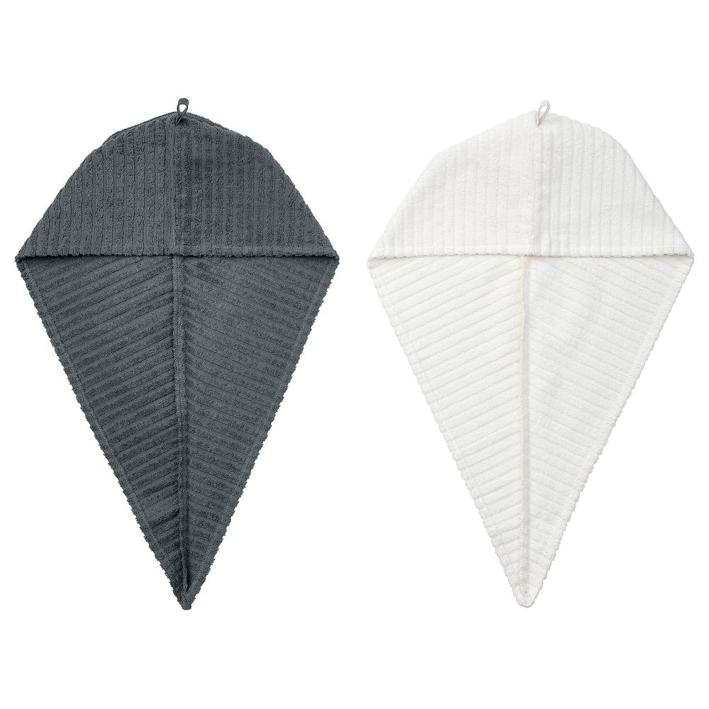 Полотенце для сушки волос, темно-серый/белый IKEA TRÄTTEN ТРЭТТЕН 504.771.27 - фото 1
