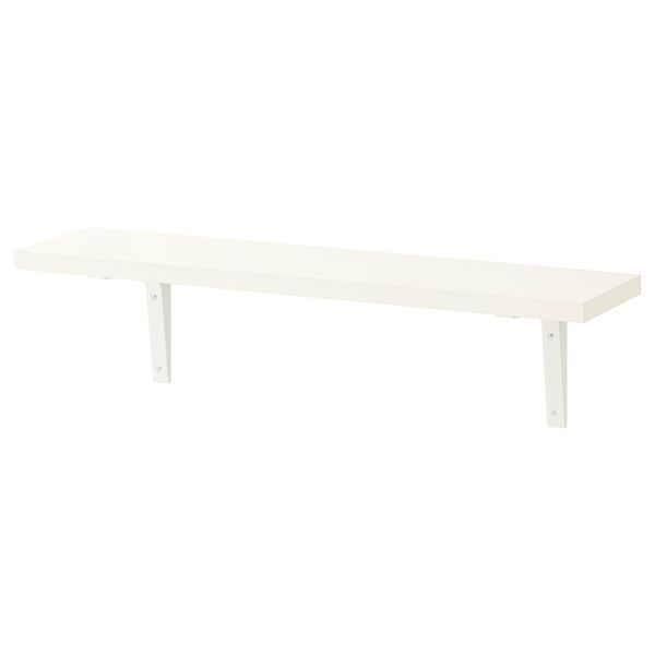 Полка навесная, белый, белый, 80x20 см IKEA БЕРГСХУЛЬТ / ЭКБИ СТЁДИС 692.906.48 - фото 1