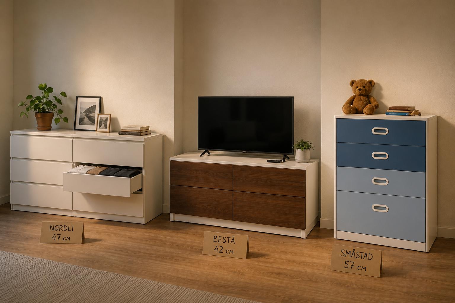 Сравнение NORDLI vs BESTÅ vs SMÅSTAD — три системы комодов IKEA бок о бок