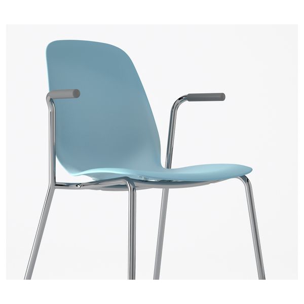 Легкое кресло ЛЕЙФ-АРНЕ, голубой, Дитмар хромированный - схема-чертеж с размерами