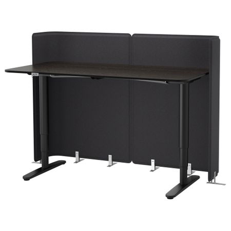 Стол-трансформер для приемной БЕКАНТ, черно-коричневый, черный (160x80 120 см)